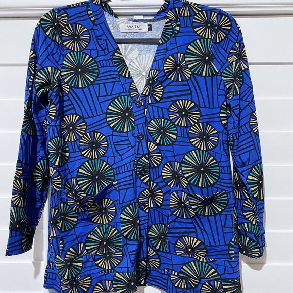 NWOT AVA SKY Fighting Eel Opihi Cardigan S (421) - Picture 1 of 2